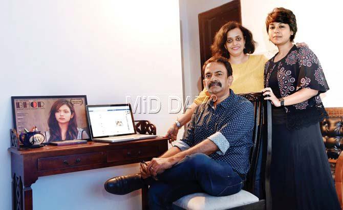 Adwaita Das with director Amitabh Verma and producer Shruti Anindita, whose short film ‘Bhor’ inspired Das to speak up. Pic/Nimesh Dave