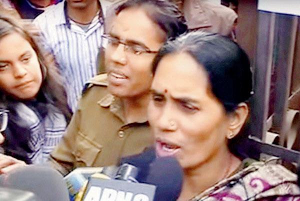 The Delhi rape victim’s mother Asha Singh expresses her disappointment after the Delhi High Court refused to stay the release of the juvenile convict in the Nirbhaya gang rape case, in New Delhi on Friday. Pic/PTI