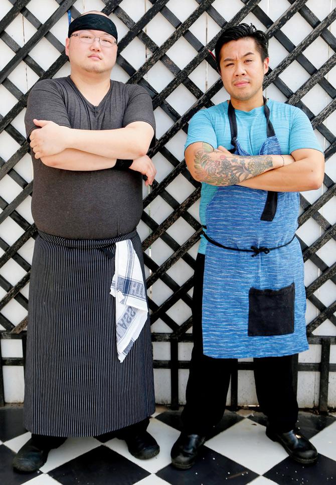 Chef Boo Kwang Kim with Chef Kelvin Cheung 