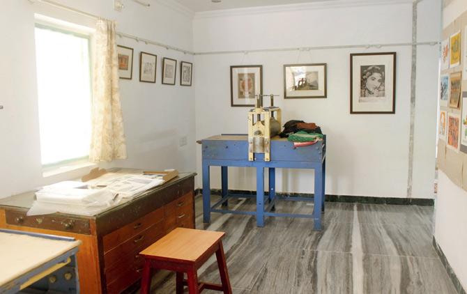 The well-equipped studio at Chhaap residency