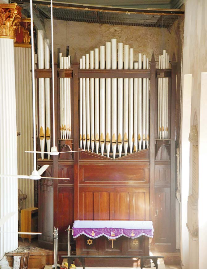 The pipe organ, if repaired, will add value to the grandeur. Grey & Davidson, London supplied the organ for £300. It was renovated by S. Rose & Co. in 1914
