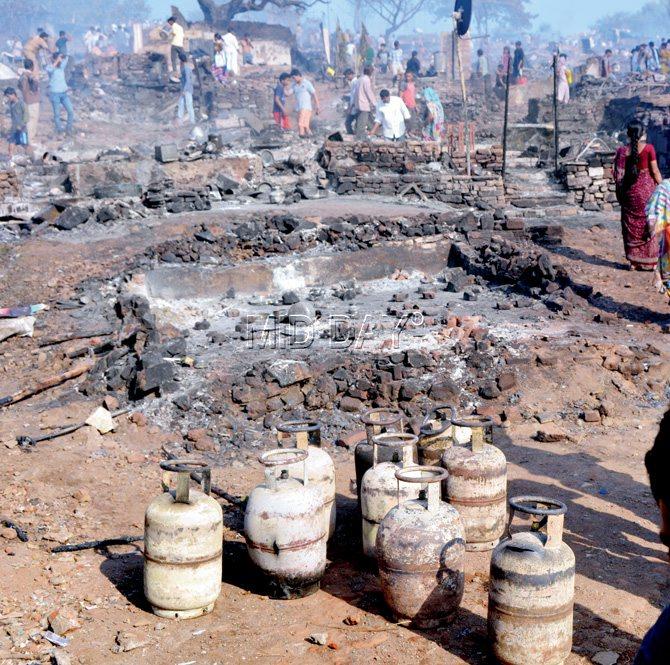 A series of cylinder explosions rocked the slums and fed the fire further