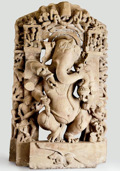 A dancing sandstone Ganesha from the 10th century
