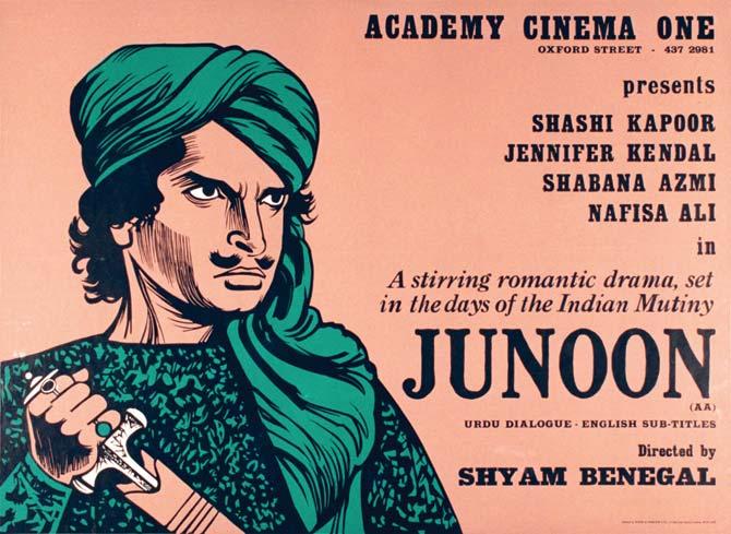A poster of Junoon set in the backdrop  of the 1857 revolt