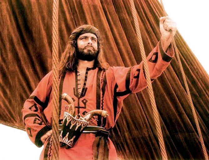 Kabir Bedi as Sandokan in a still. The actor is now getting ready to release the DVD of the show in India