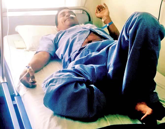 Kamal Yadav is recuperating at AIMS Hospital, Dombivli, as gunpowder entered his leg
