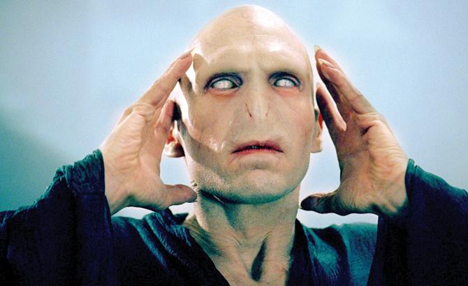 A movie grab of Harry Potter character Lord Voldemort