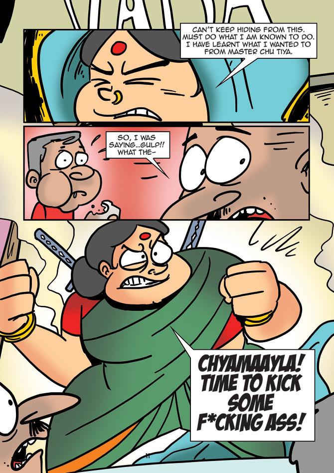 A page from the comic series, Angry Maushi 