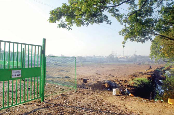 The proposed site for the Colaba-Bandra-SEEPZ Metro III car depot inside Aarey Milk Colony.