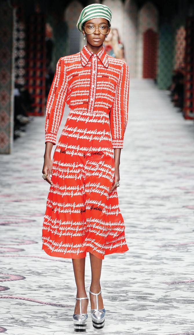 Experiment with prints like in this Gucci SS16 dress. pic courtesy/gucci