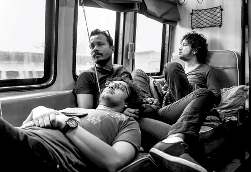 Papon (extreme right) on his way to Guwahati 