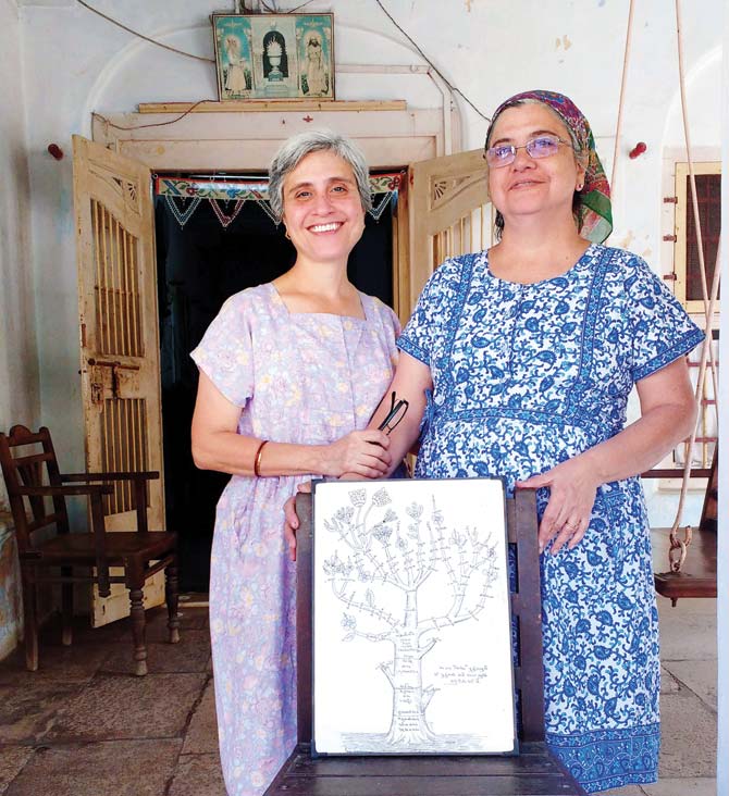 Proudly displaying their ancient family tree at the Udvada Utsav, two Parsi women share their concerns on the community’s dwindling numbers. Pics/Apoorva Puranik