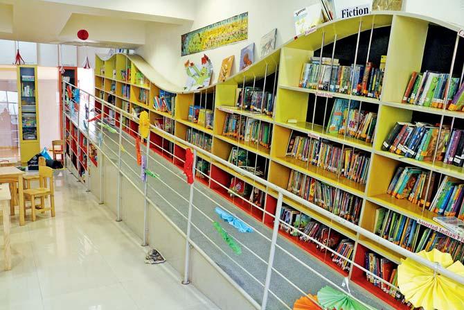 The school has its library fitted with a ramp to help PwDs access books easily. Pics/Swarali Purohit