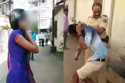 Caught on camera: Ulhasnagar cop thrashes youth, abuses girl friend