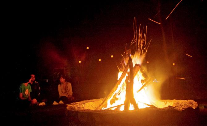bonfire at the camp