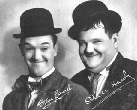Stan Laurel and Oliver Hardy. Pic/YouTube