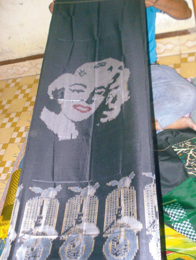 A Patola scarf with a Marilyn Monroe weave