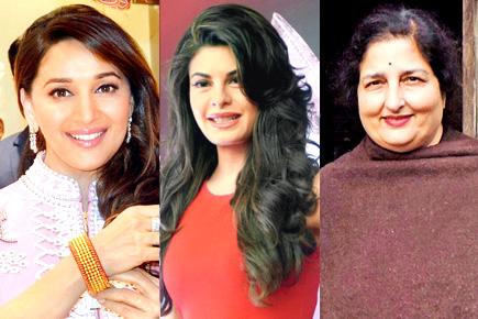 Spotted: Madhuri Dixit, Jacqueline Fernandez and Anuradha Paudwal