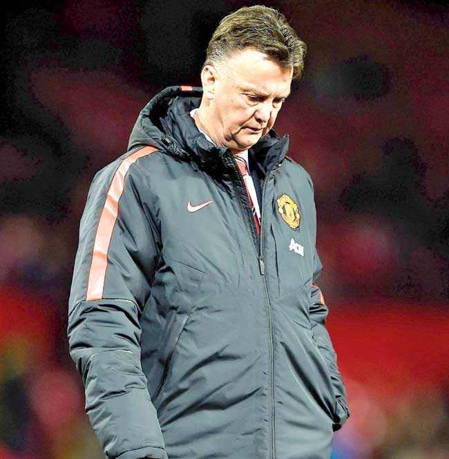 Manager Louis van Gaal looks on prior to the EPL match between United and Stoke last year. Pic/Getty Images 