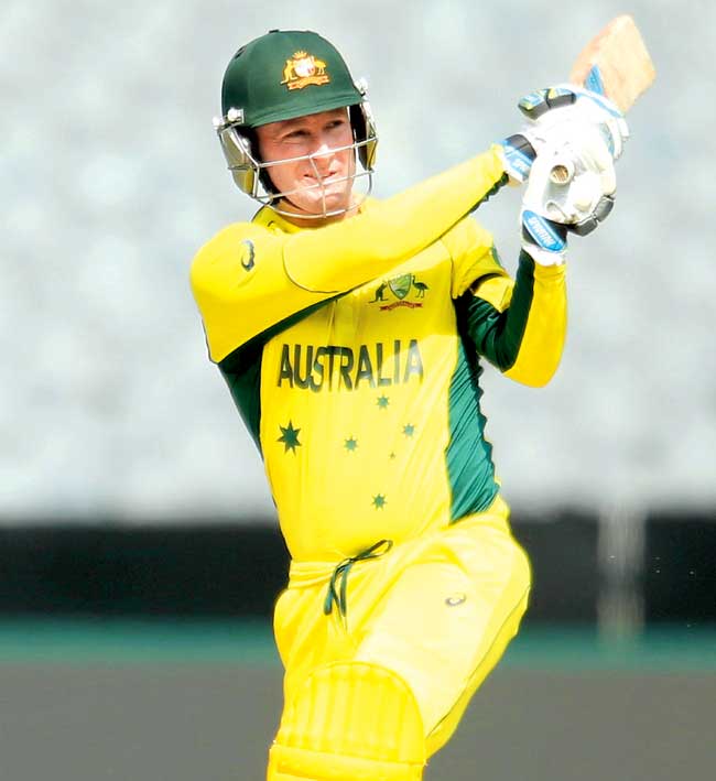 Michael Clarke in full flight yesterday. Pic/Getty Images