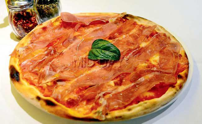 Di Fabio Pizza  comes with a slightly salty parma ham topping