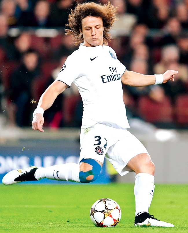 Paris Saint-Germain’s David Luiz. Pic/Getty Images