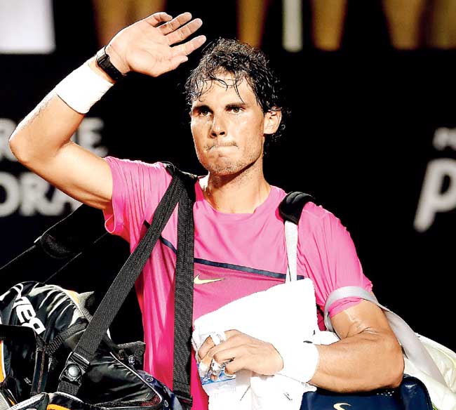 Rafael Nadal leaves the court after the defeat