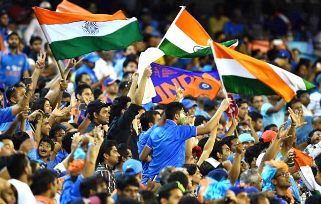MelbourneIndian supporters cheer their team on during their Cricket World Cup pool B match against South Africa in Melbourne. Pic/AFP