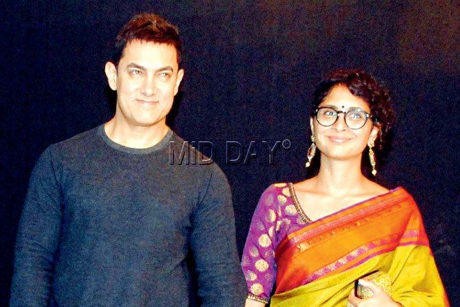 Aamir Khan with wife Kiran Rao