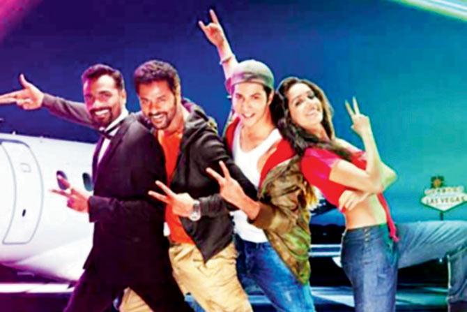 From left: Remo D’Souza, Prabhu Dheva, Varun Dhawan and Shraddha Kapoor  feature in the film 