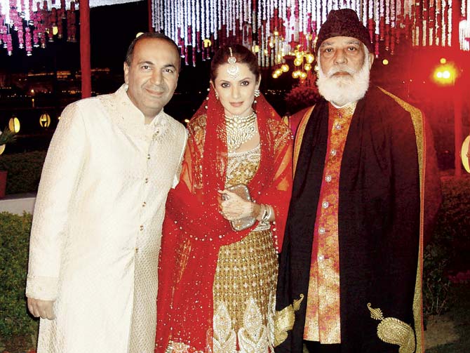 Sanjay Hinduja and Anusuya Mahtani with Maharana Arvind Singh