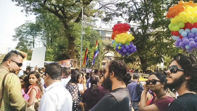 With posters, flags and balloons, thousands of people made a statement at the Pride parade