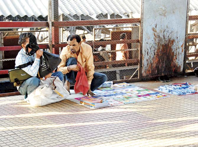 Bandra skywalk is home to a number of beggars, junkies and sellers