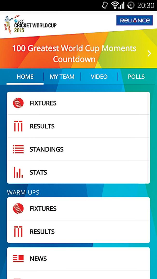 ICC Cricket World Cup App