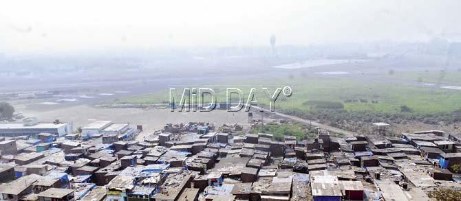 Slums and encroachments plague the Juhu airport. Pic/Shadab Khan