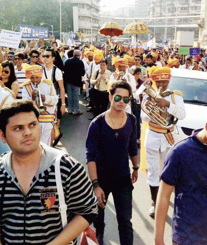 With a band playing and thousands marching, many Mumbaikars were on the streets supporting the LGBT community