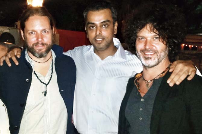 Rich Robinson and Doyle Bramhall II with Milind Deora