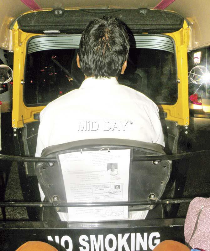 The identity document in a rickshaw in the Western suburbs. Pic/Uday Devrukhkar