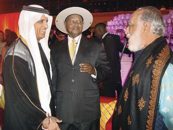Uganda President Yoweri Museveni and H H Sheikh Saud Bin Saqr Al Qasimi with Sriji