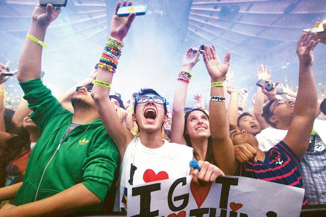 Fans at a Swedish House Mafia concert at Madison Square Garden in New York City. Pic/AFP