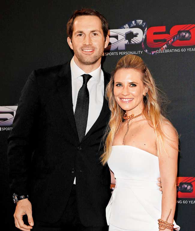 Ben Ainslie & wife Georgie Thompson. Pic/Getty Images