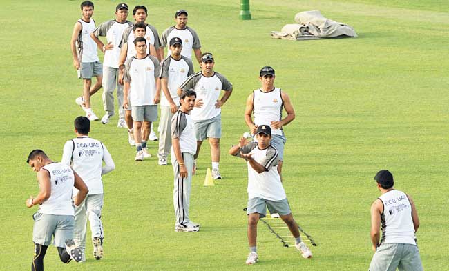 UAE players during a training session. Pic/Getty Images
