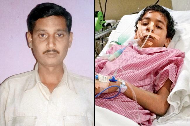 (Left) Rickshaw driver Manoj Saha who took Harsh Chheda to a hospital; Chheda (right) at the ICU of Nanavati hospital.