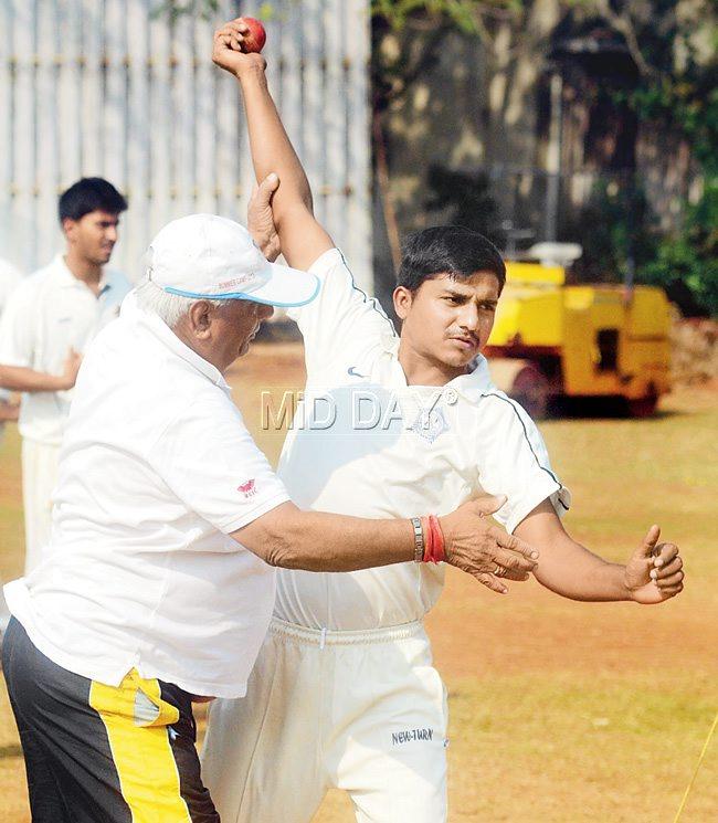 Erapalli Prasanna works on a bowler