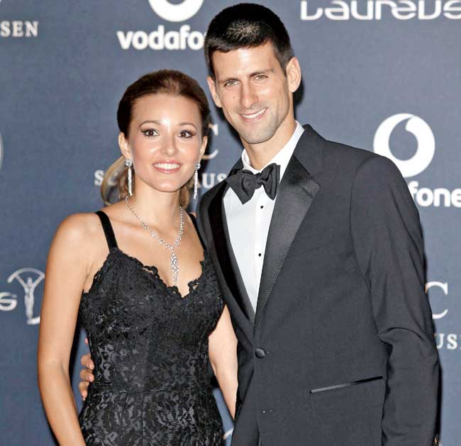 Jelena Ristic with husband Novak Djokovic 