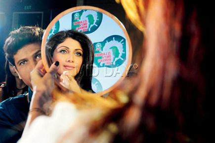 Spotted: Shilpa Shetty on the make-up chair