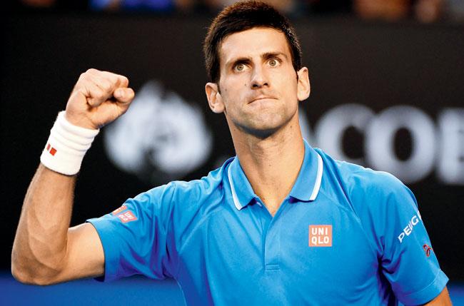 Novak Djokovic reacts during his match against Fernando Verdasco. Pic/AFP