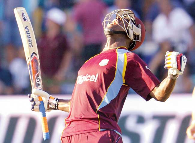 Andre Russell celebrates West Indies