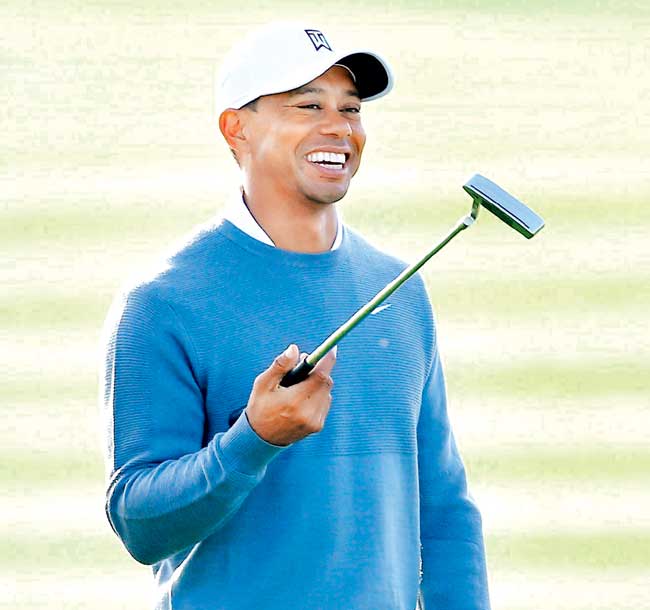 Tiger Woods is all smiles during the pro-am event before the Phoenix Open in Arizona yesterday. Pic/AFP