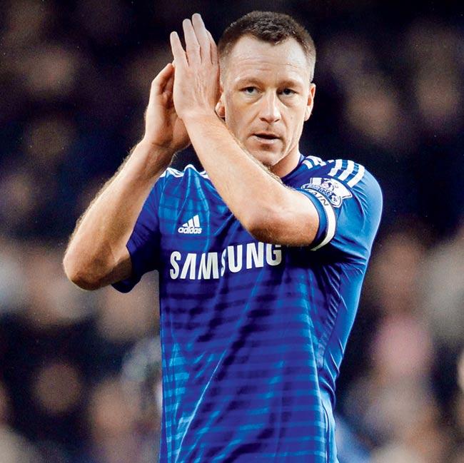 Tough luck: Chelsea captain John Terry thanks supporters after his team
